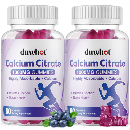 Duwhot Calcium Citrate Gummies blueberry bottle for daily bone support