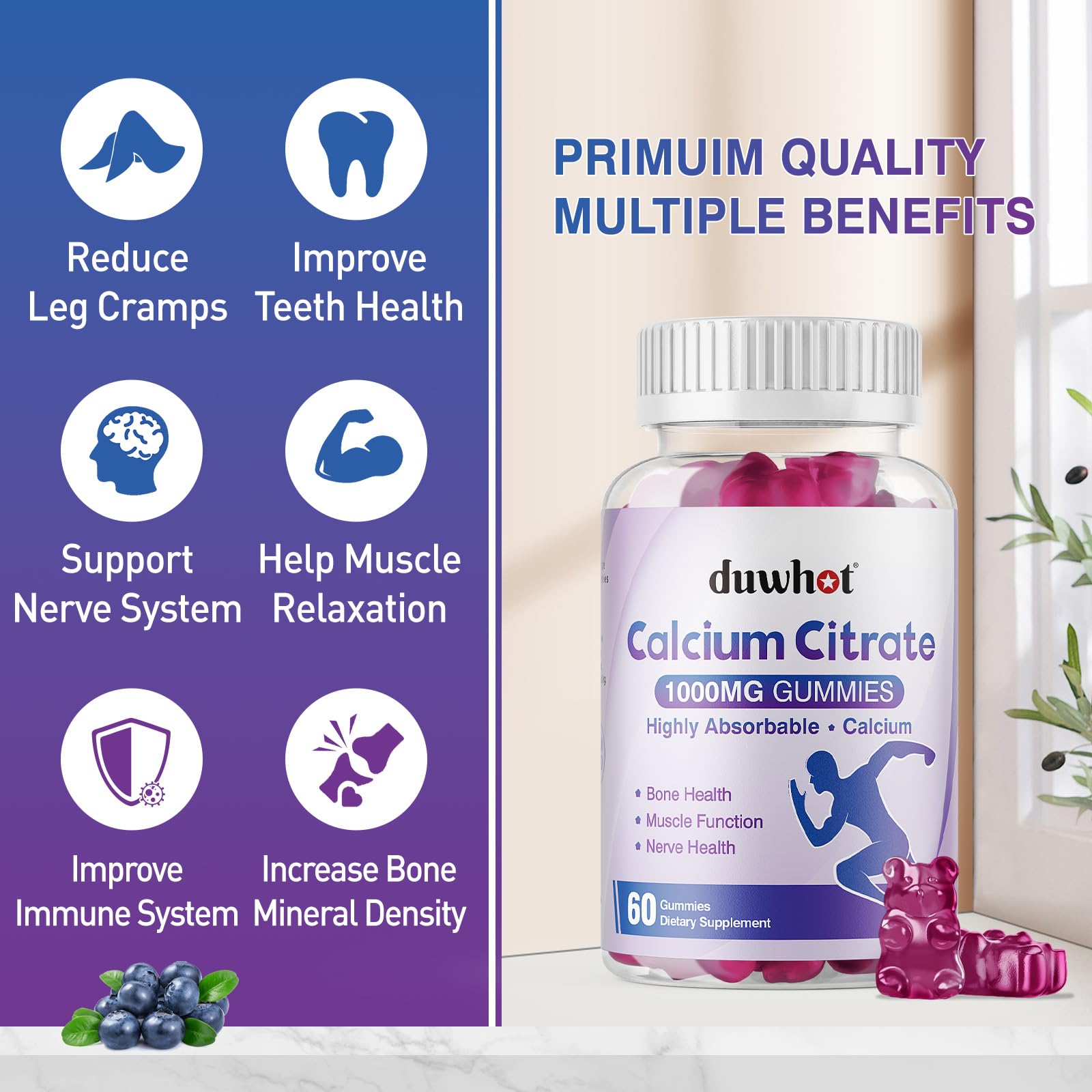 Duwhot Calcium Citrate Gummies added to daily routine for balanced calcium intake