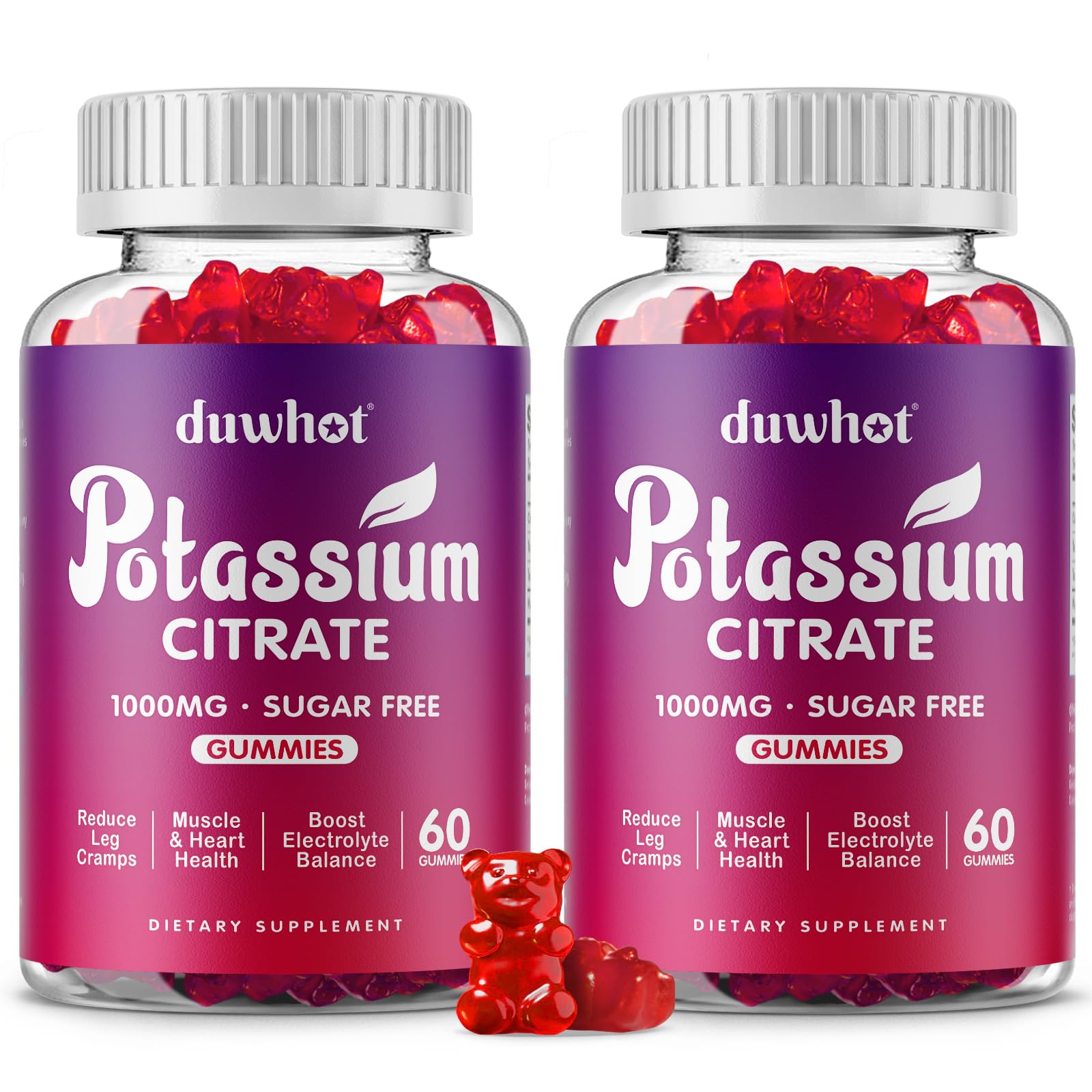 duwhot potassium citrate gummies bottle for easy daily supplementation.