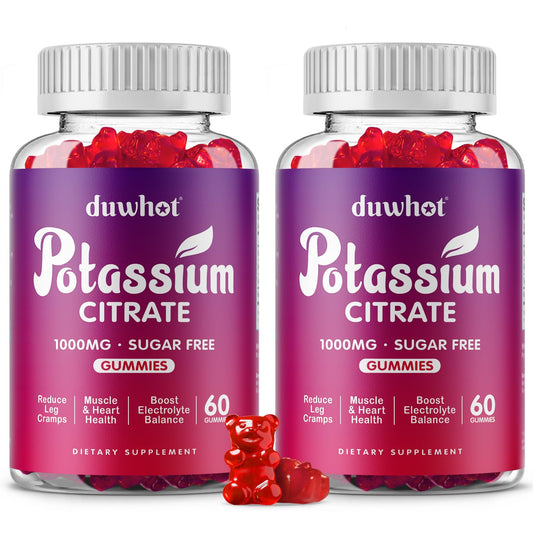 duwhot potassium citrate gummies bottle for easy daily supplementation.