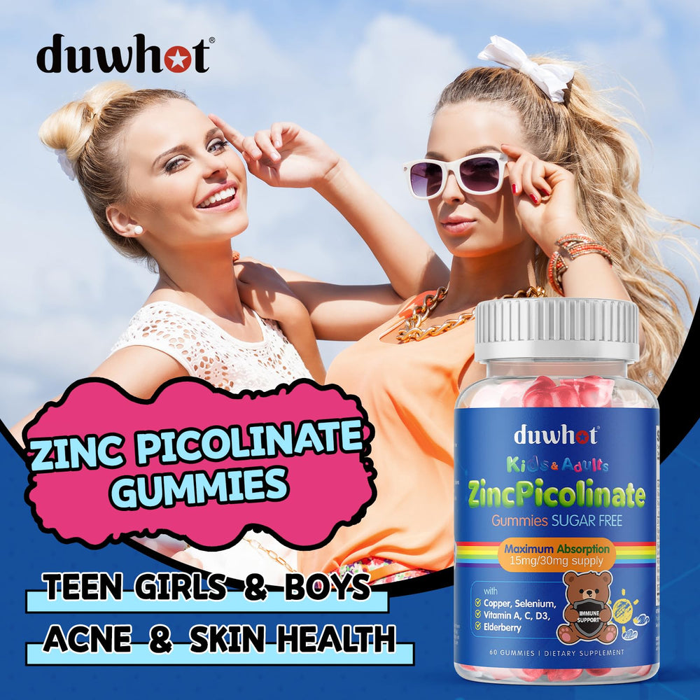 Duwhot strawberry-flavor gummies for daily zinc intake.