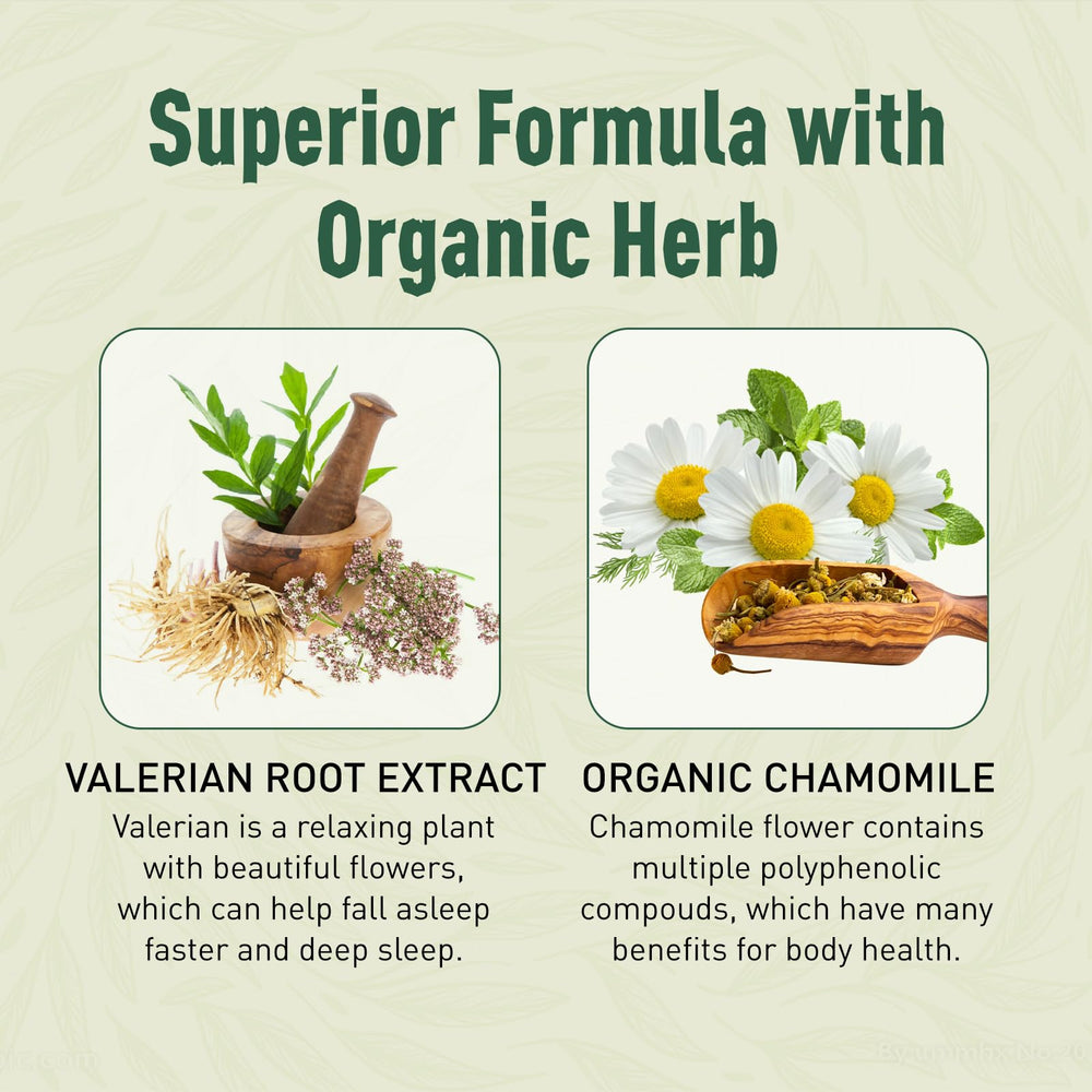 duwhot valerian root gummies with chamomile visuals emphasize calming blend