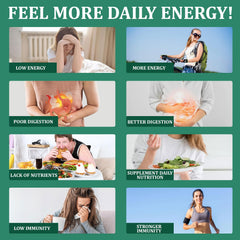 DYDUON Greens Gummies nutrition-panel—60+ ingredients in one gummy.