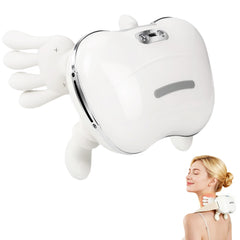 Dyhodu Hand Neck Massager in white front view for mobile relief on the go.