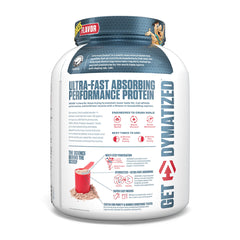 Dymatize ISO100 Pebbles Fruity Pebbles flavor in a tasty shake.
