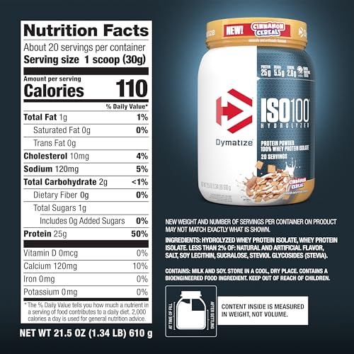 Dymatize ISO100 Cinnamon Cereal pour demonstrates fast-dissolving whey protein