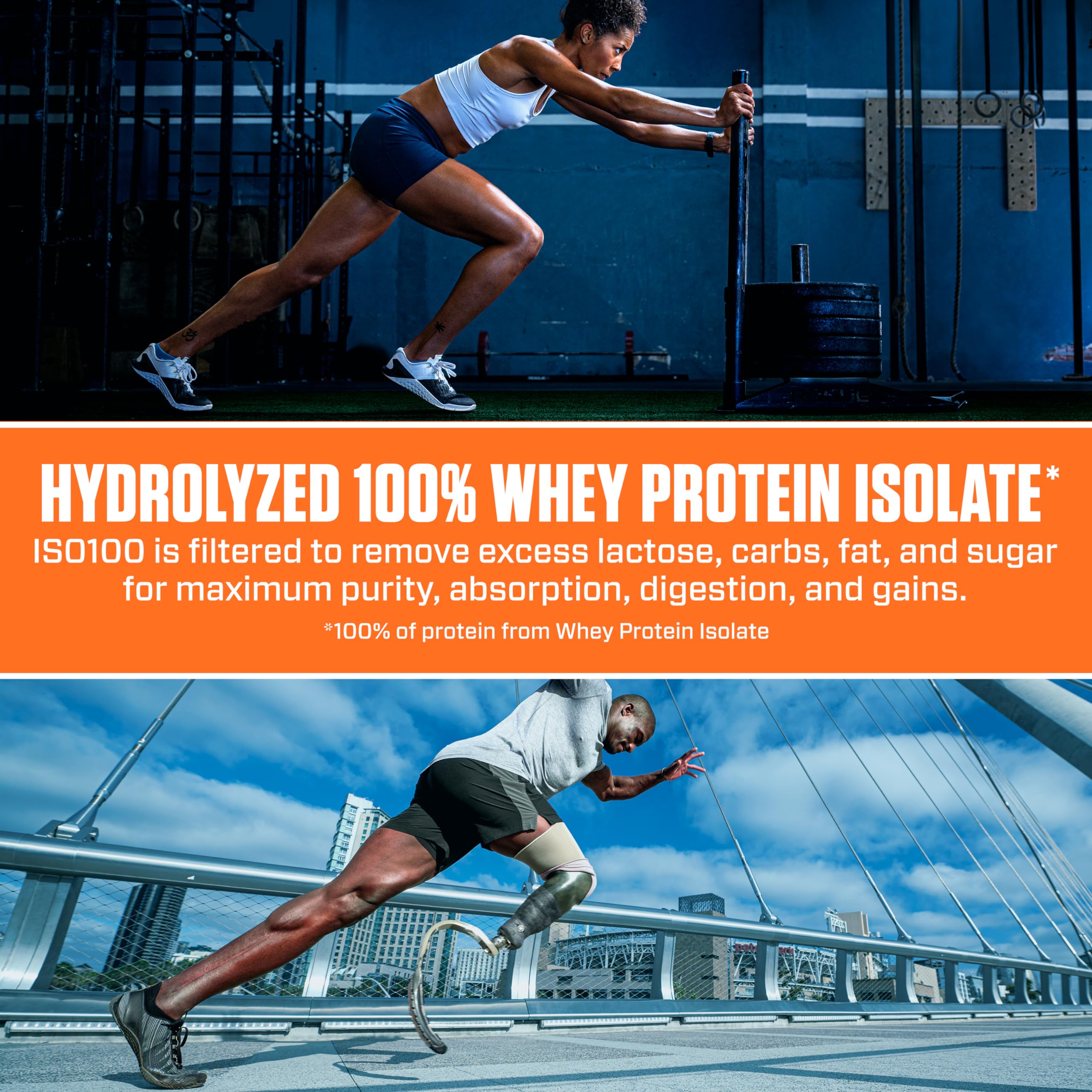 Dymatize ISO100 in a bright kitchen, ideal for everyday protein needs