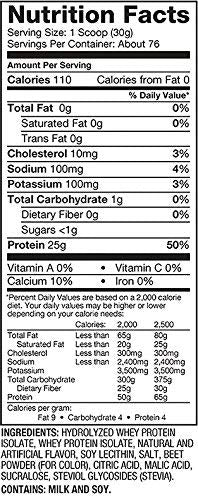 Dymatize ISO100 mixing glass with shake for post-workout recovery.