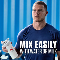 Dymatize ISO100 mixed into oats offers versatile meal enhancement.