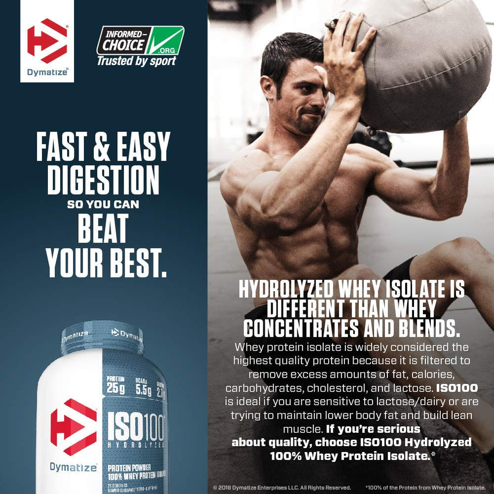 Dymatize ISO100 poured shake showcasing convenient post-workout fueling.