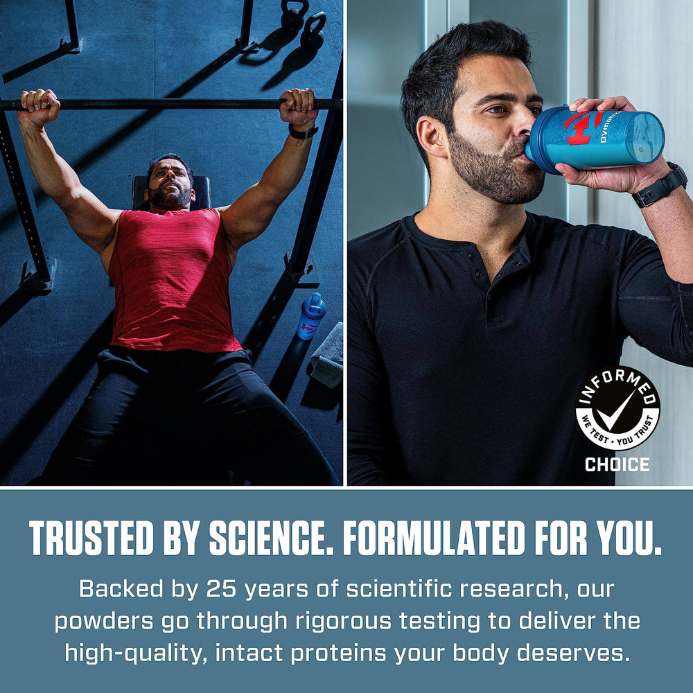 Dymatize ISO100 tub on kitchen counter for everyday protein