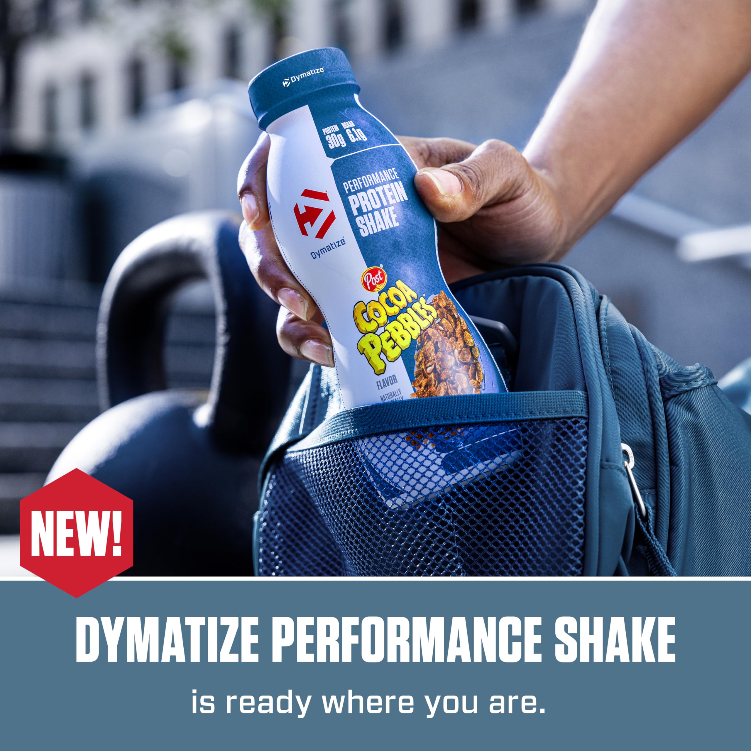 Dymatize Cocoa Pebbles nutrition label shows 30 g protein