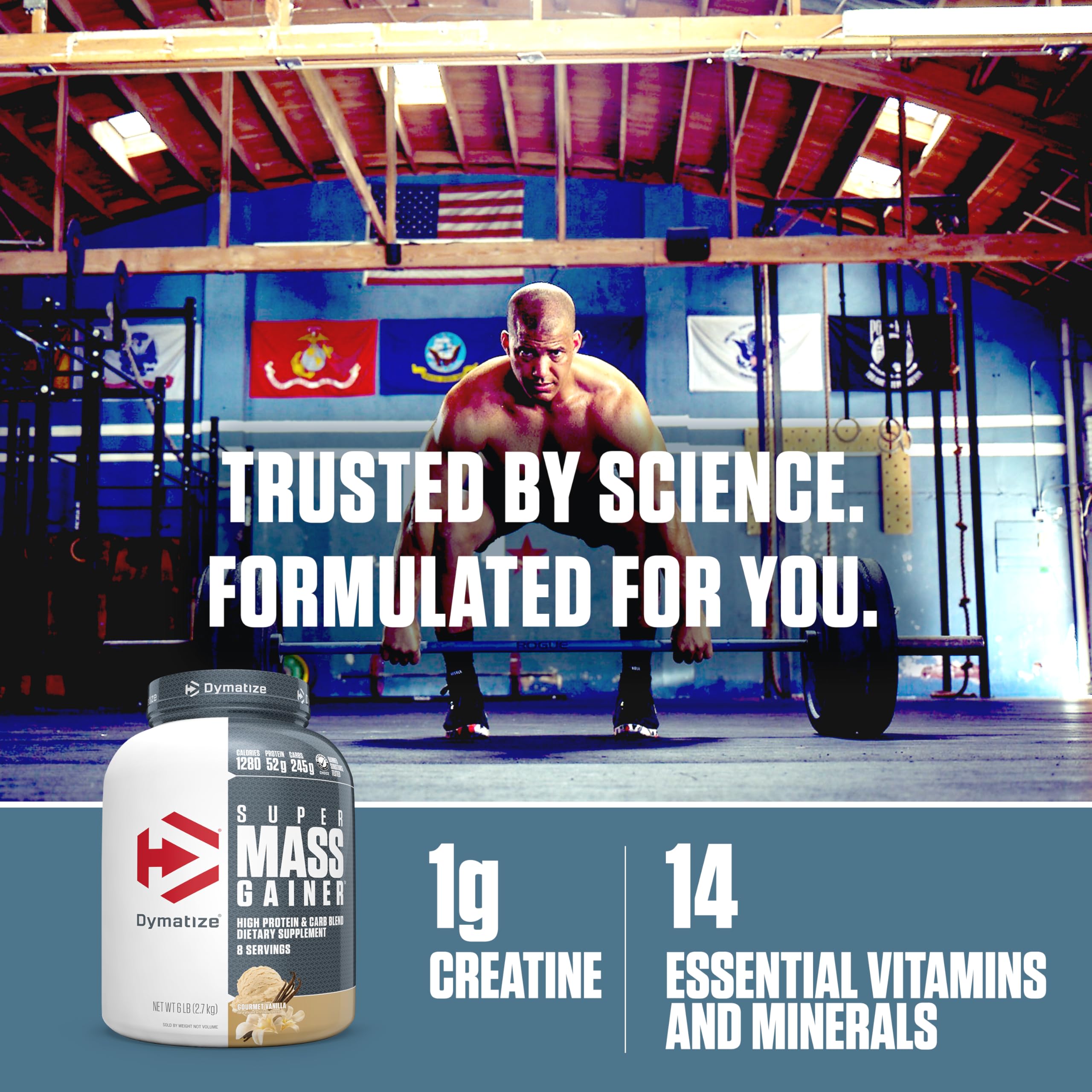 Dymatize Super Mass Gainer Measuring spoon emphasizes precise serving and easy mixing