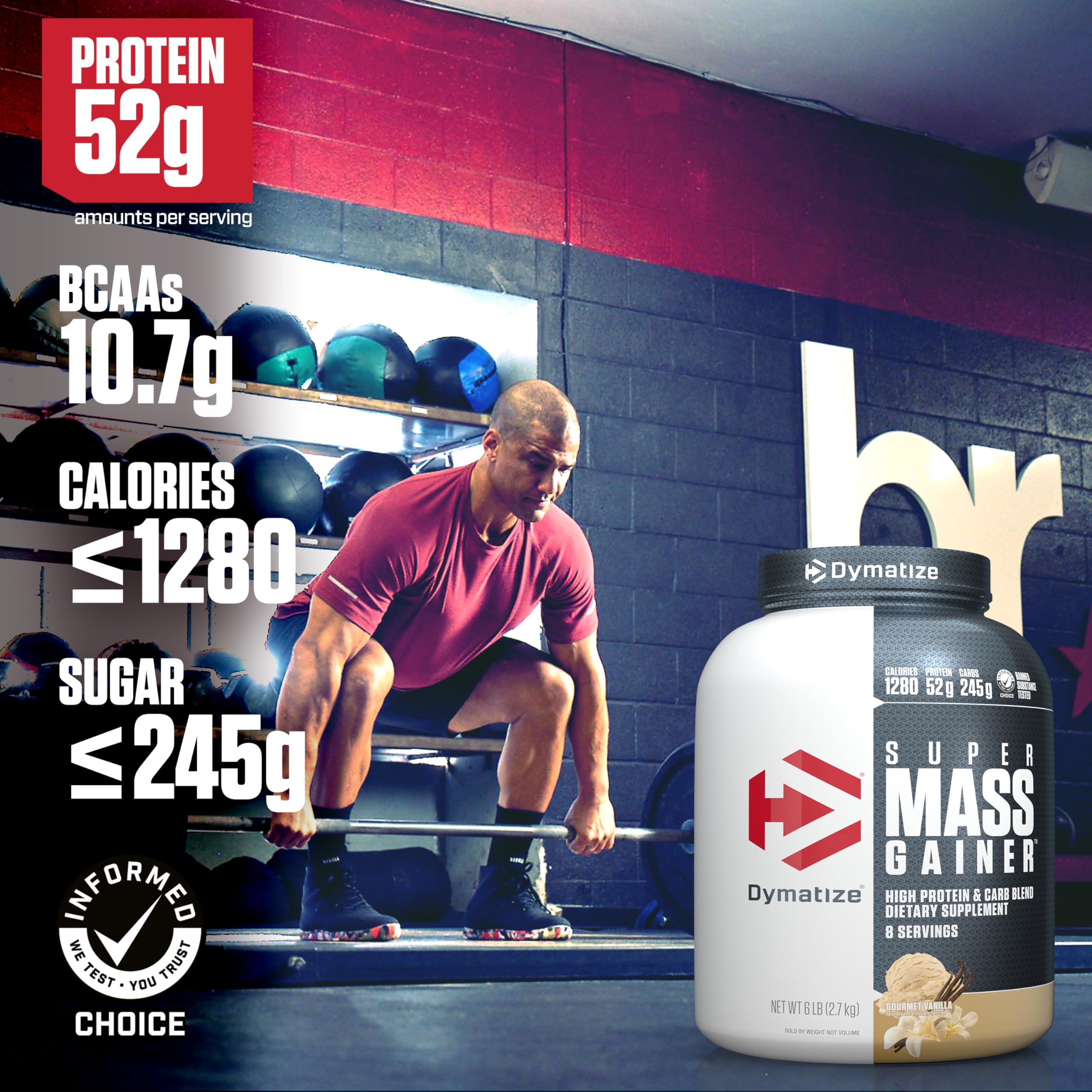 Dymatize Super Mass Gainer Fruity Pebbles shake in glass with creamy texture