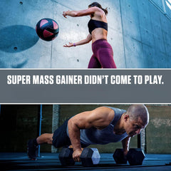 Athlete preparing a vanilla mass gainer shake at the gym