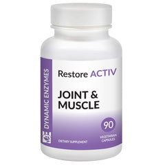 Dynamic Enzymes Restore ACTIV bottle front, supporting active recovery for muscles and joints.