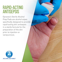 Latex-free Dynarex 1113-CS pad with sterile certification label.