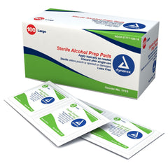 Dynarex 1116 alcohol prep pad, large sterile nonwoven, ideal for skin prep and wound cleaning