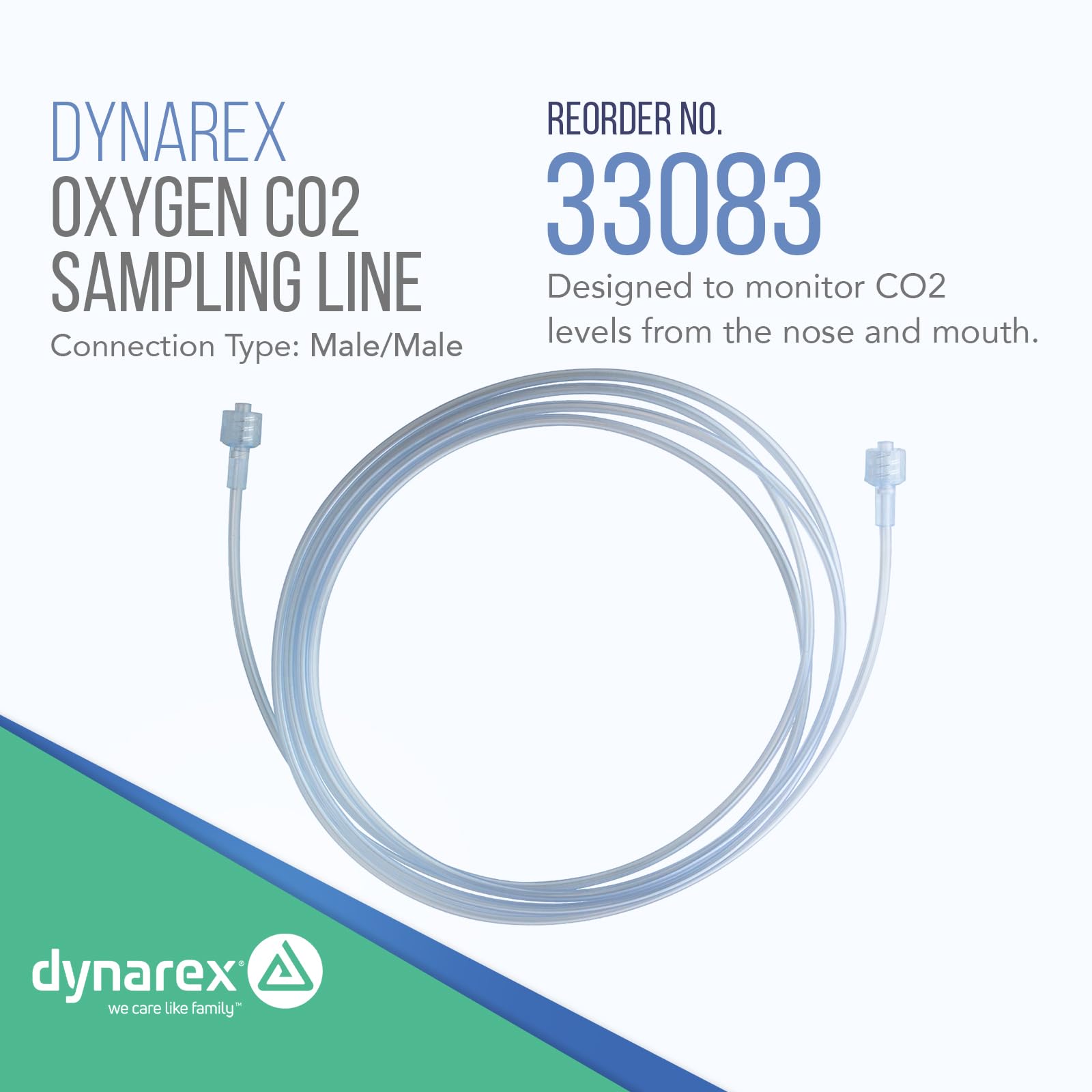 Transparent Dynarex line enabling CO2 sampling during oxygen delivery