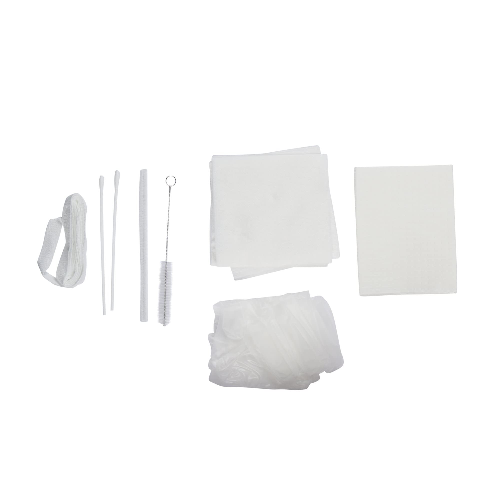 Dynarex 35001 tracheostomy care kit in a three-compartment tray with vinyl grooves for organized, hygienic care