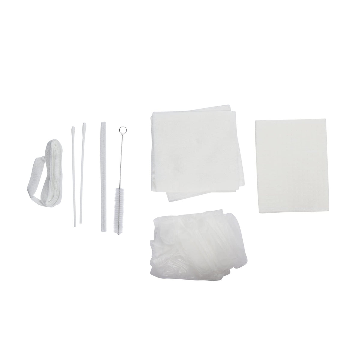 Dynarex 35001 tracheostomy care kit in a three-compartment tray with vinyl grooves for organized, hygienic care