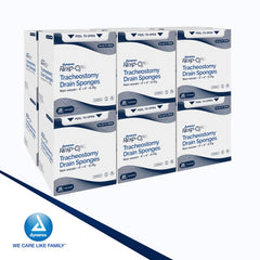 Non-woven Dynarex 6-ply sponge provides robust absorption and skin-friendly texture.