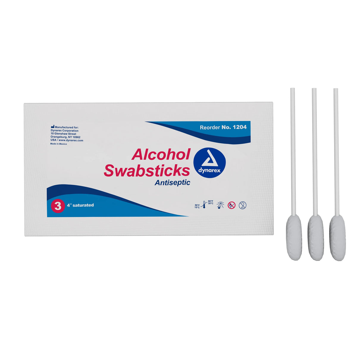 Dynarex Alcohol Swabsticks packaging enables quick, on-the-go skin prep.