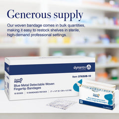 Dynarex blue metal-detectable bandages suit general wound care and safety in work environments