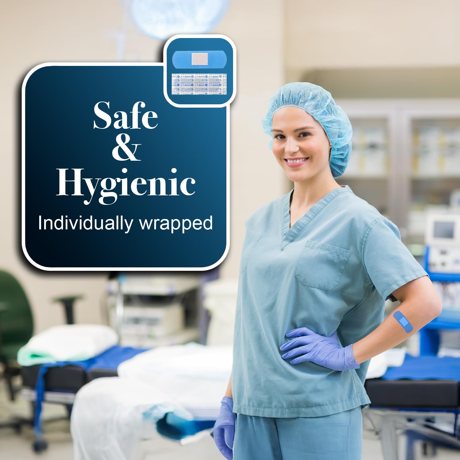 Dynarex blue metal-detectable bandages suitable for food and pharma operations