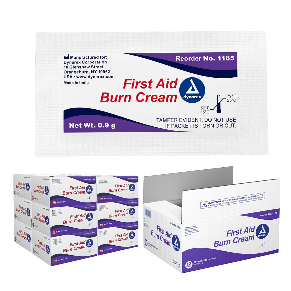Dynarex burn cream single-dose packet for clean, quick first aid application