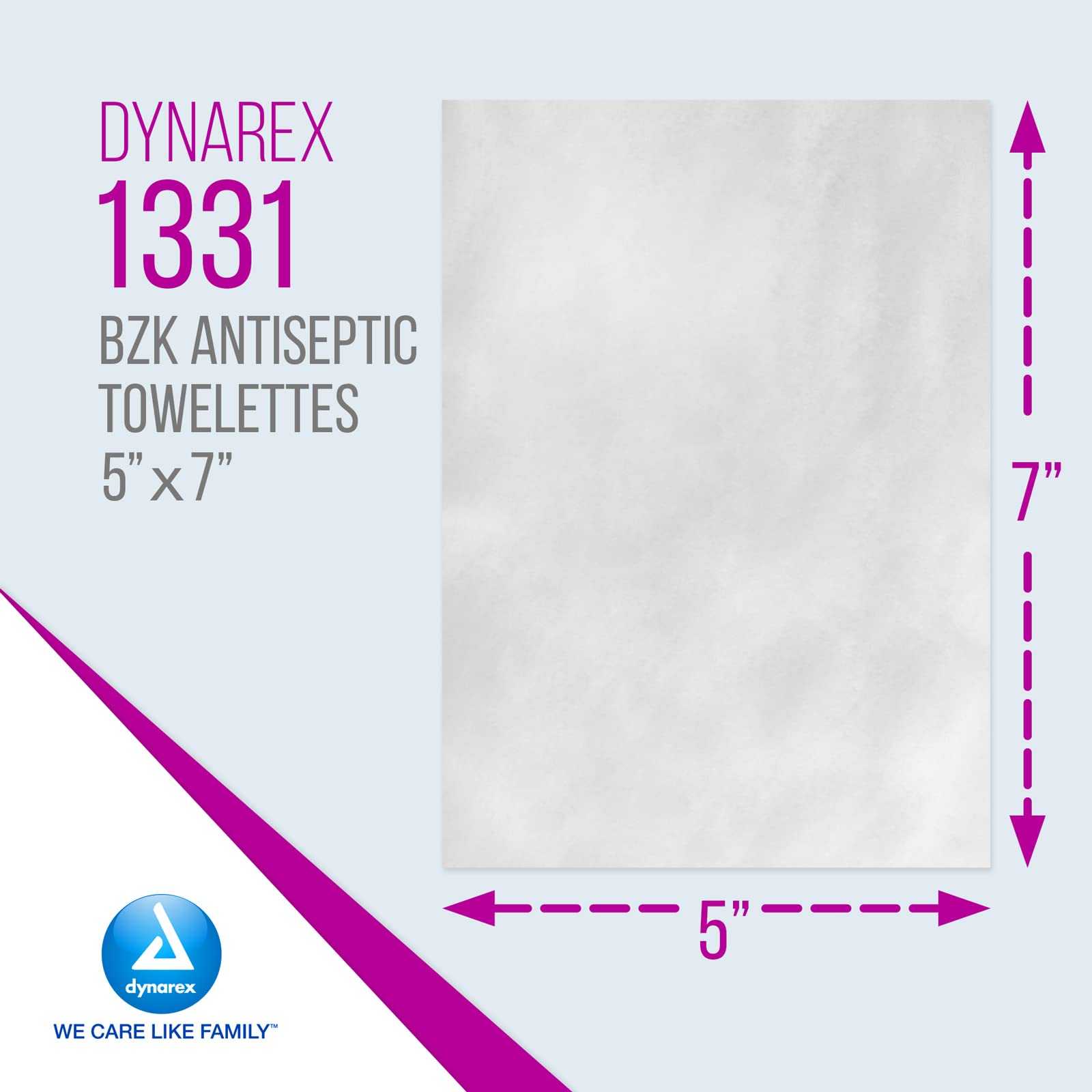 Dynarex BZK antiseptic towelettes individually wrapped for easy storage