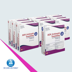Gym and outdoor use Dynarex BZK antiseptic towelettes for convenient cleaning.