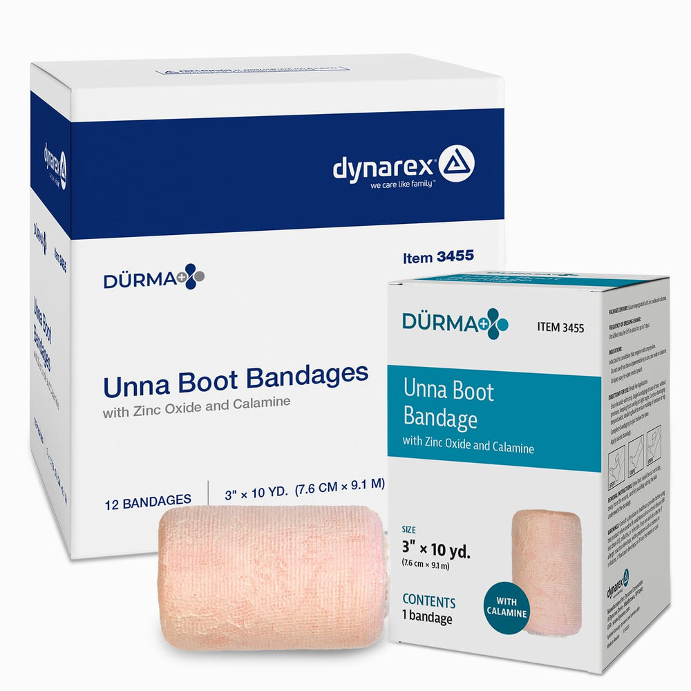 Dynarex Dürma+ Unna Boot bandages foil-wrapped for quick, clean application
