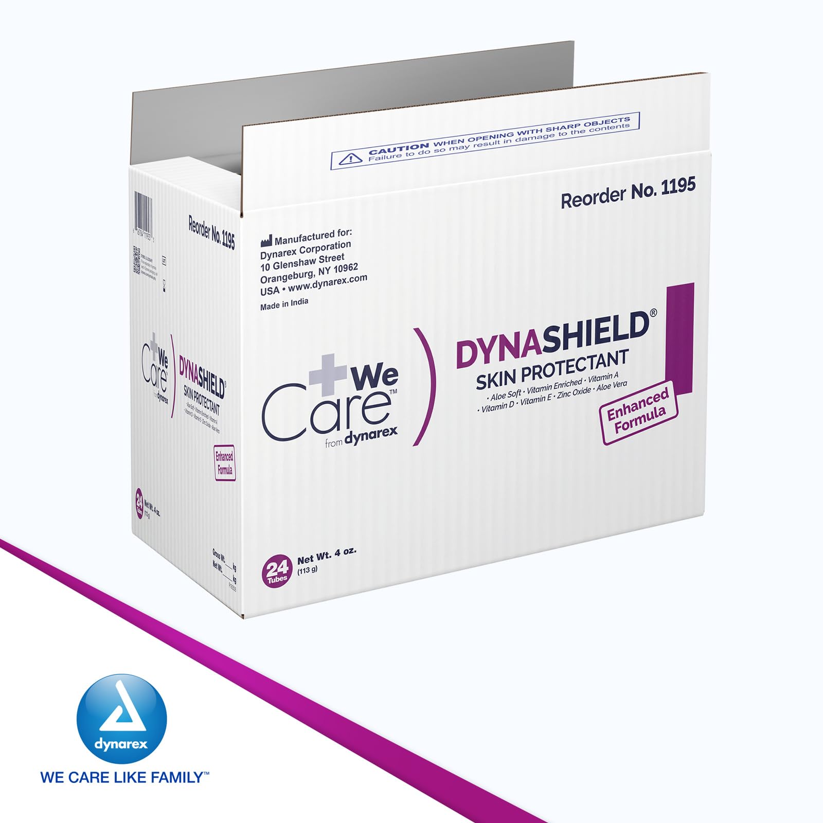Dynarex Dynashield latex-free formula suitable for sensitive skin.