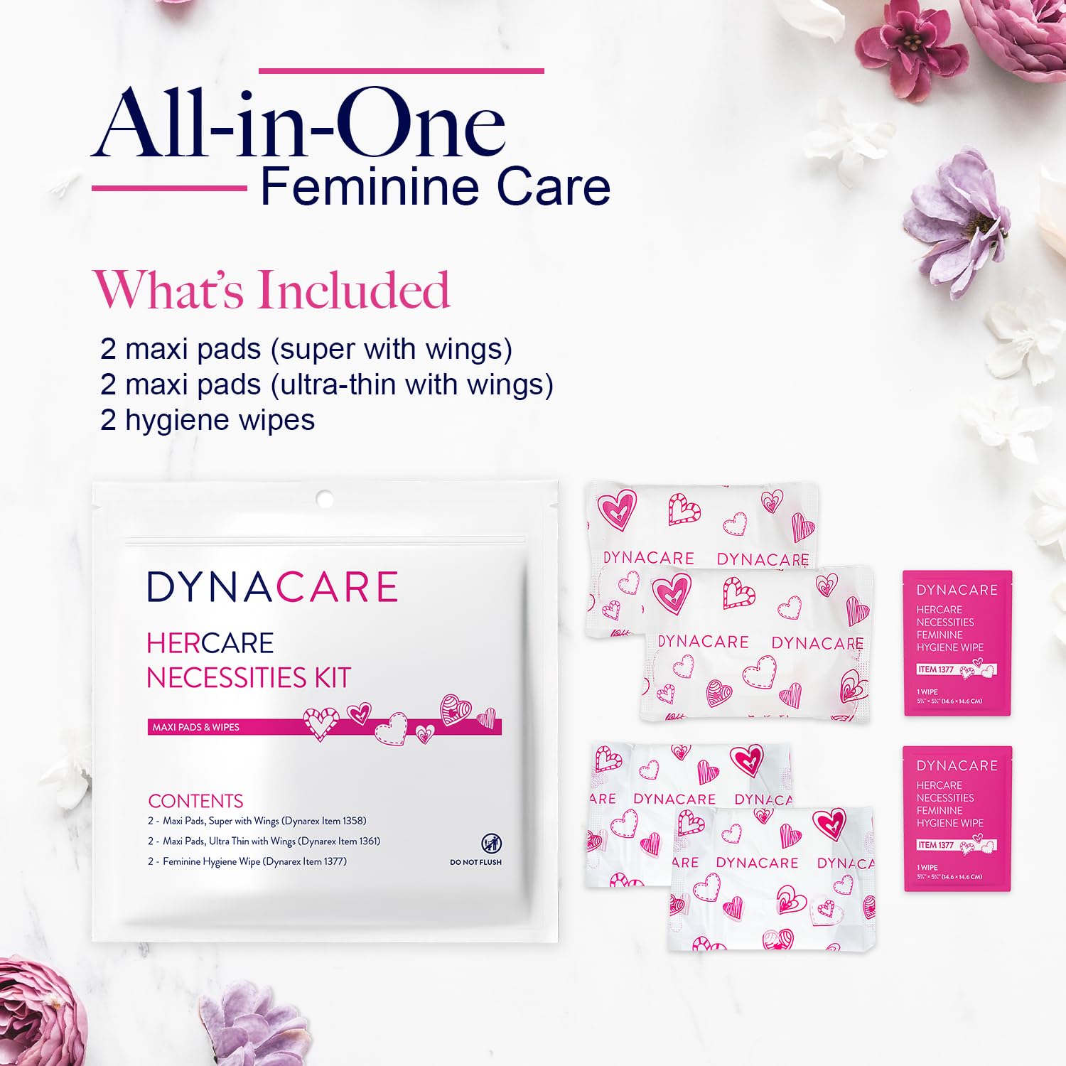Dynarex HerCare ultra-thin maxi pad with wings for discreet daily protection