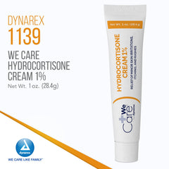1oz Dynarex Hydrocortisone Cream tube shown for portable care.