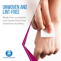 Dynarex sponges packaging peel-down: convenient aseptic handling for quick dressing prep.