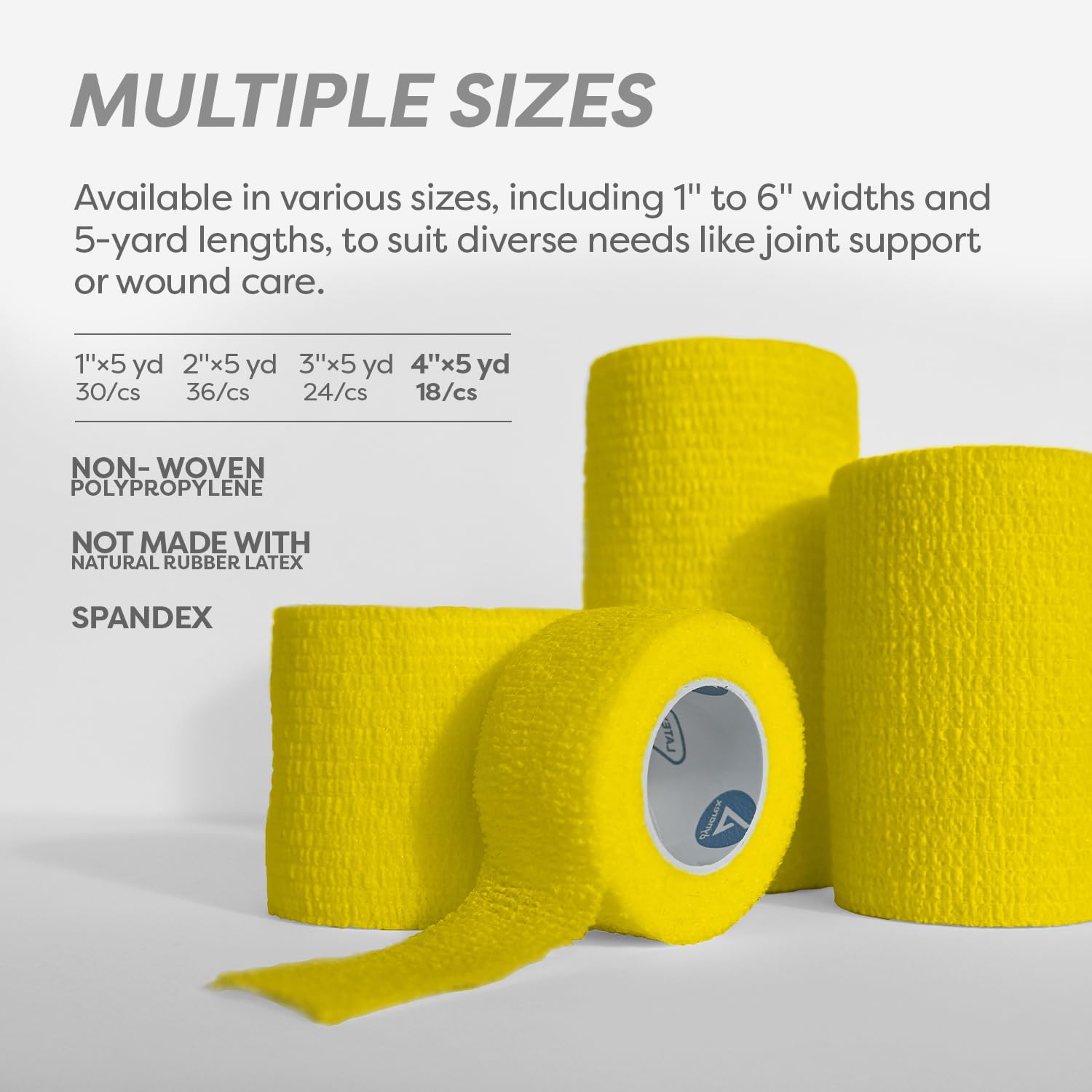 Dynarex Sensi-Wrap 4-inch wide bandage offers strong joint support and a customizable fit.