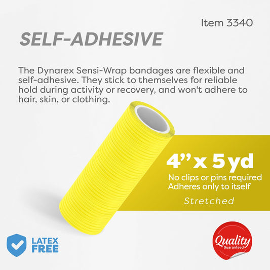 Dynarex Sensi-Wrap latex-free option supports comfortable, skin-friendly compression during activity.