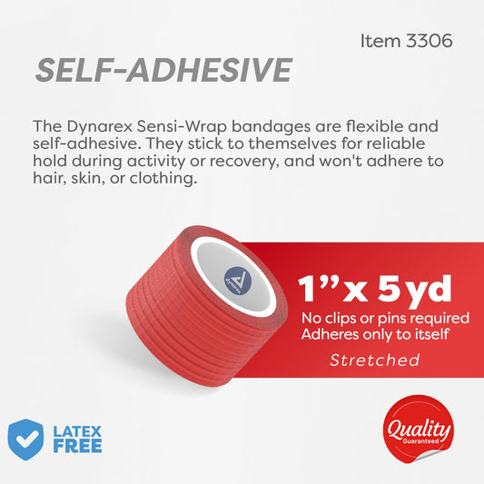 Dynarex Sensi-Wrap self-adhesive closure keeps bandage secure without clips