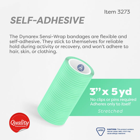 Dynarex Sensi-Wrap tears by hand for quick, scissors-free adjustments.