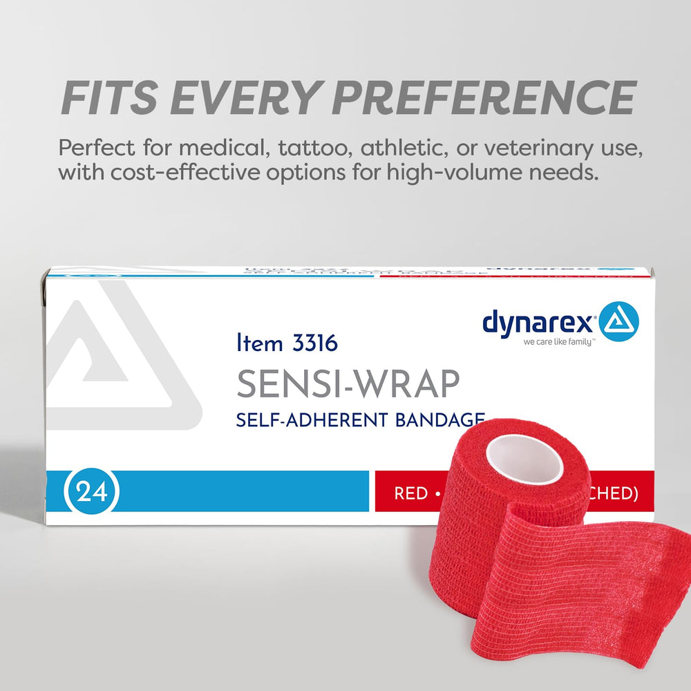 Vet care or tattoo settings benefit from fur-friendly, self-adhesive hold.