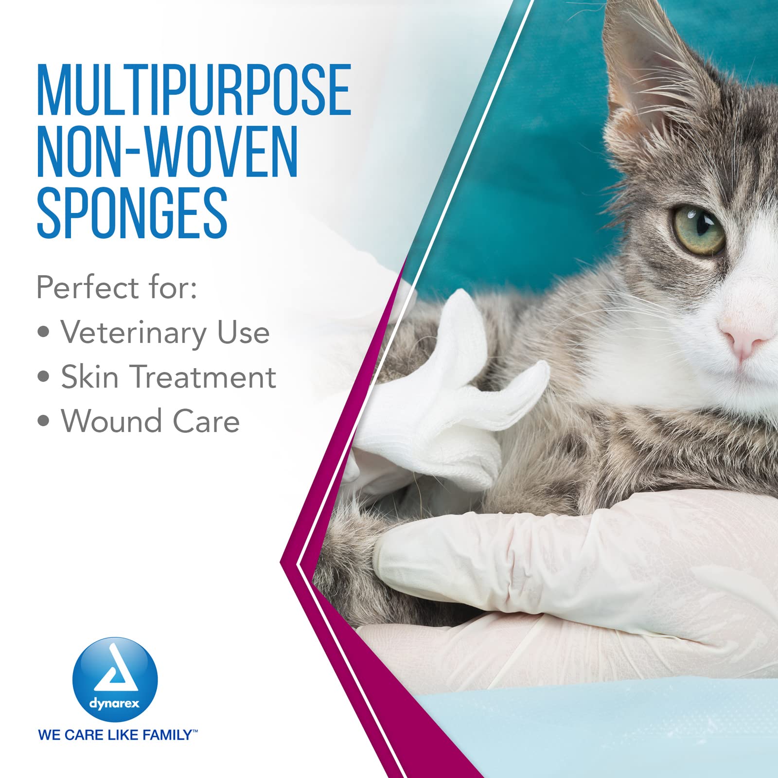 Dynarex sponges absorbent, ideal for wound dressing and medical cleansing.