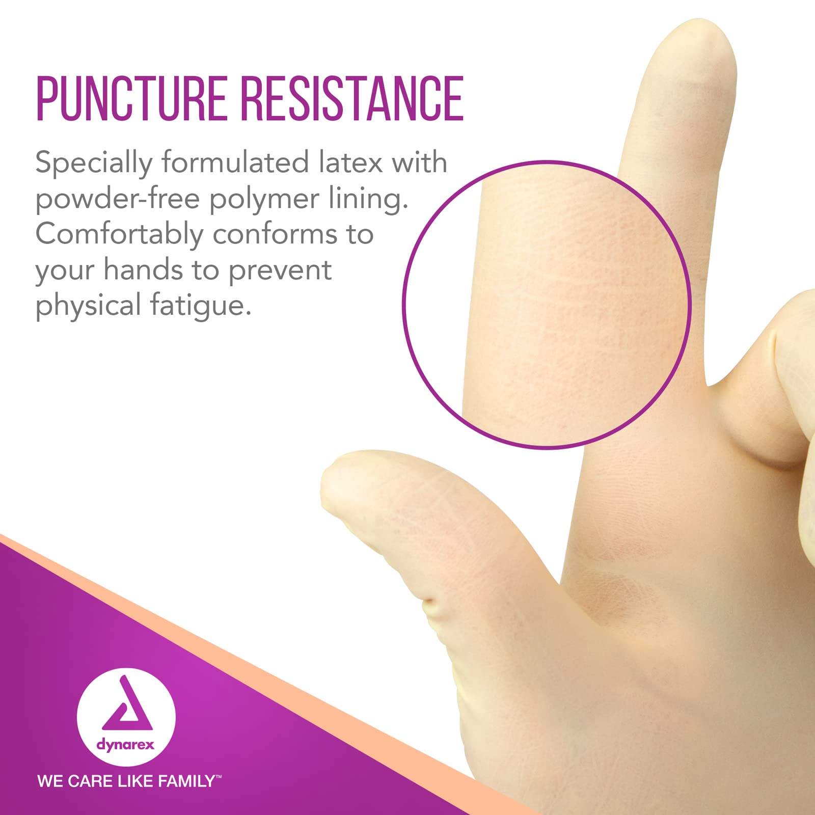 Dynarex sterile gloves in peel-open pouch for easy handling