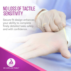 Dynarex sterile gloves with secure fitted design for precise tasks