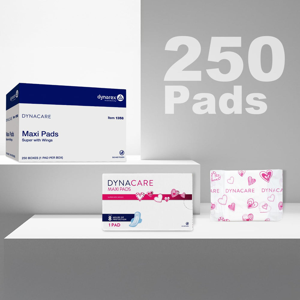 Dynarex Super Maxi Pads with Wings breathable materials for comfortable wear