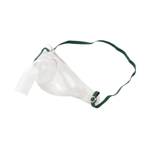 Dynarex pediatric tracheostomy mask with swivel connector enabling side access.