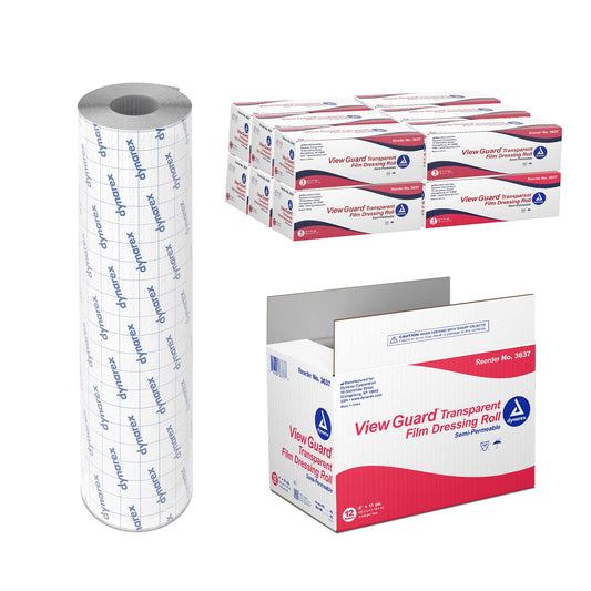 Dynarex View Guard dressing roll conforms to body contours for flexible wear