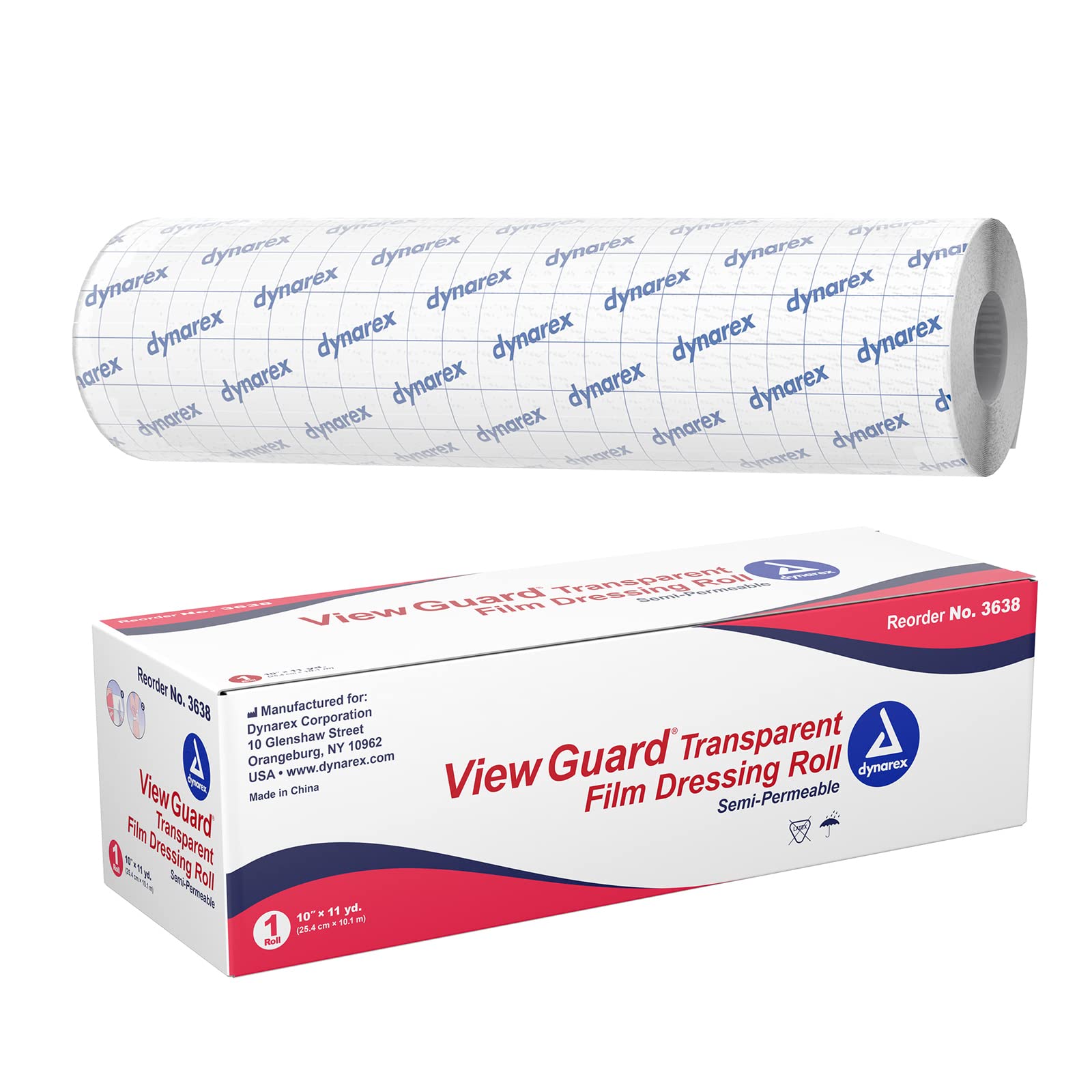 Dynarex View Guard roll unrolled for wound coverage and flexibility.