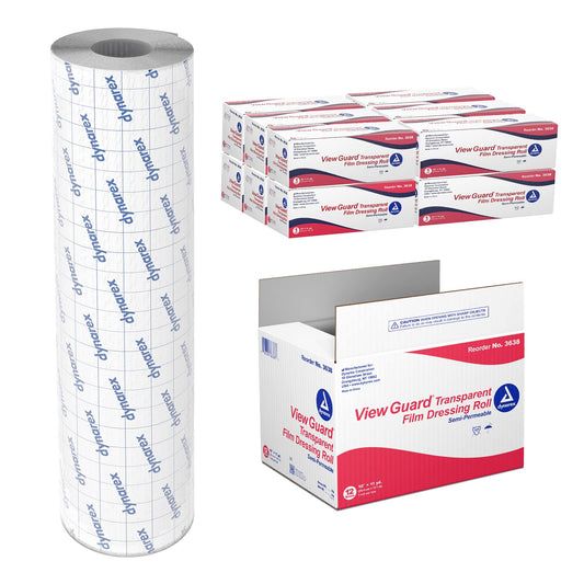 Dynarex View Guard roll covers minor wounds while flexing with clear visibility.